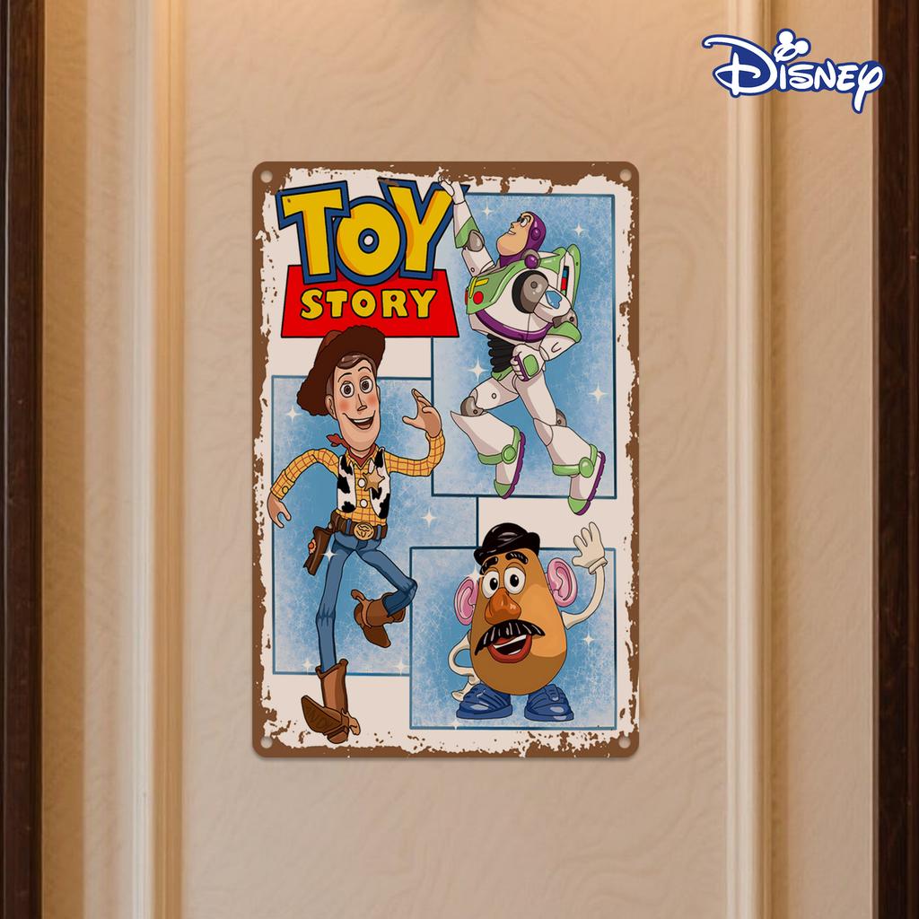 1pc Vintage Toy Story Metal Tin Sign, 20.32x30.48 cm Iron Wall Hanging Decorative Plaque, Art Deco Style, Frameless 2D Flat Desi