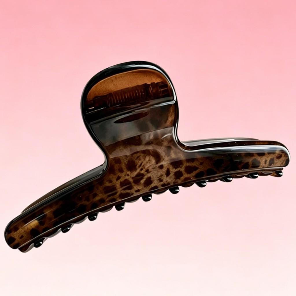 Luxury Leopard Print Claw Clip for Women - Elegant Updo Hair Accessory