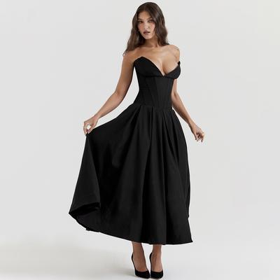 Elegantní svatební společenské šaty Sexy šaty s korzetem bez ramínek