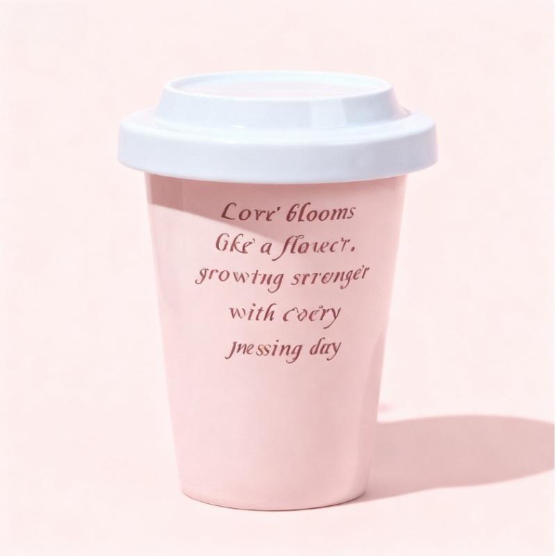 SOLECASA Ceramic Mugs with Creative Handle Pink Blue Coffee Cup & Saucer Set Afternoon Tea Coffee Latte Cups Home Coffee Mug Set