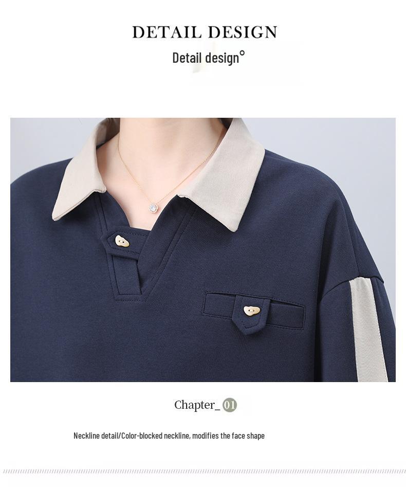 Casual Women's Spring/Autumn 2025 Sweatshirt Set: Fashionable Two-Piece, Age-Reducing Mom Outfit.