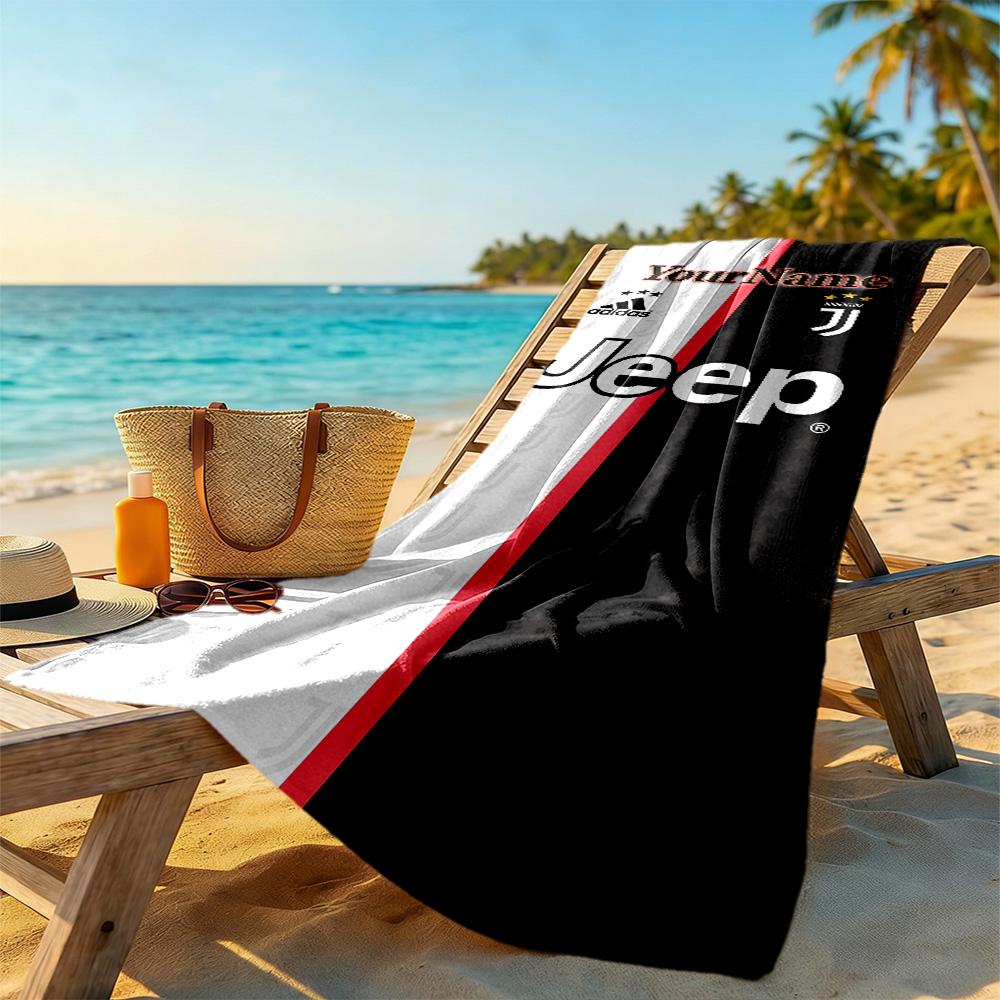 Juventus Personalized Name Beach Towel Super Soft & Absorbent Suitable for Sports Travel Swimming Yoga Bathroom Beach And Pool