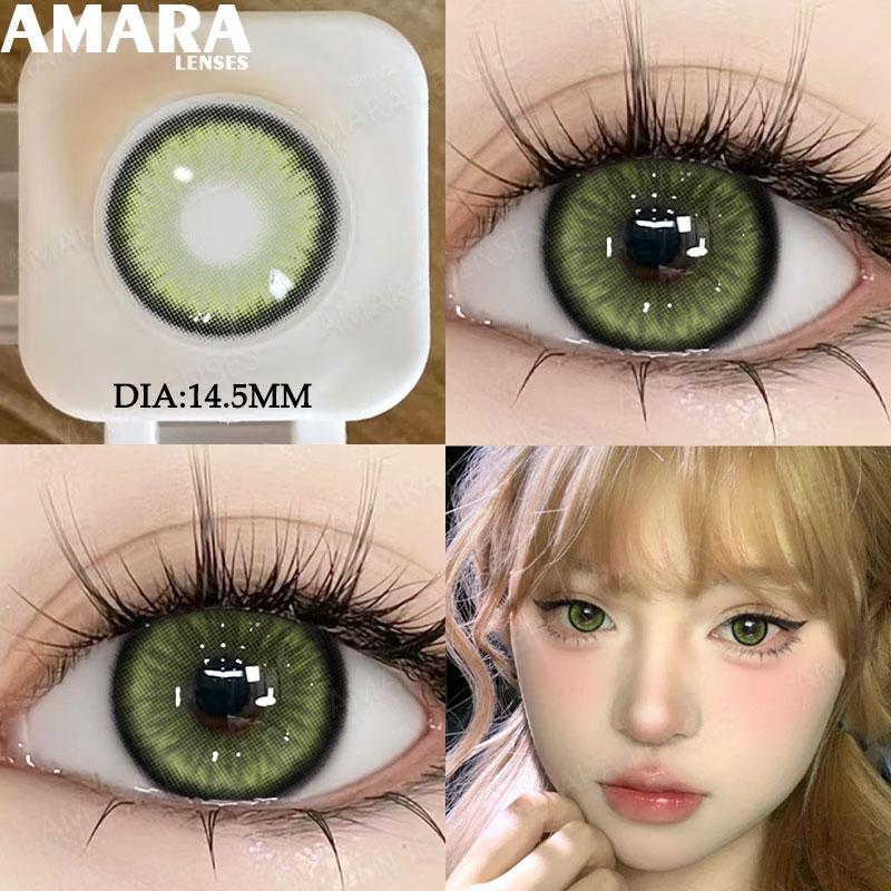 AMARA Schwarzfarbene Kontaktlinsen für Augen Braun Große Farbkontaktlinse Graue Kontaktlinse Natürlich gefärbte Pupillen softlenses Jährlich