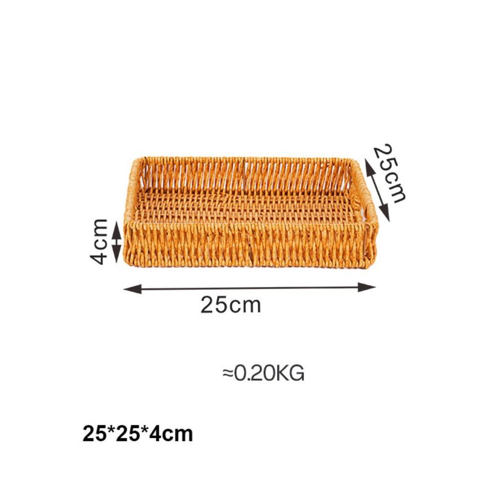 Khaki Rattan Wicker Woven Serving Baskets Hardness Rattan Basket