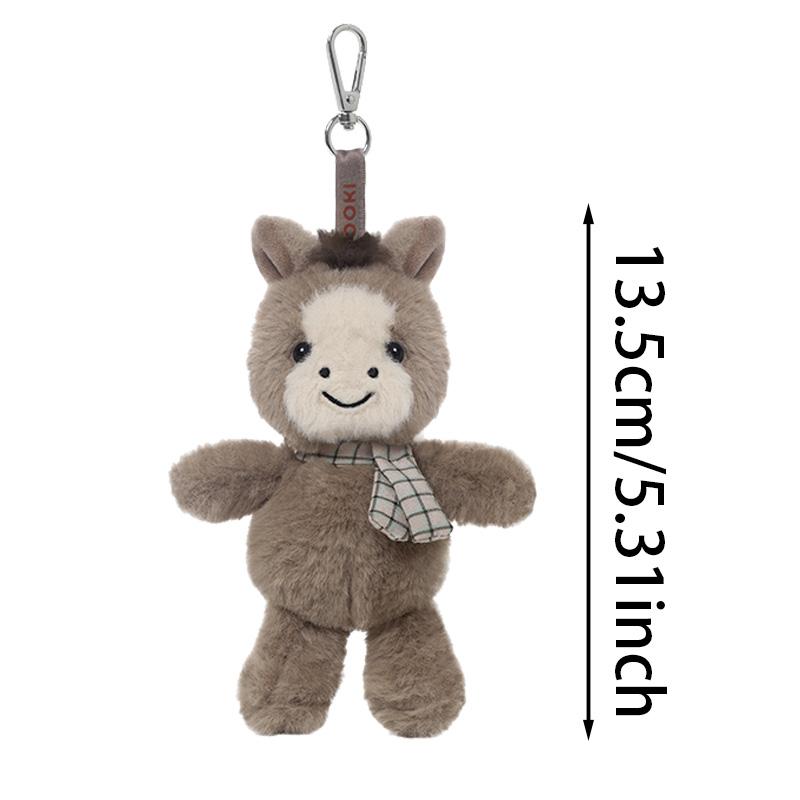 Kawaii Puppy Plush Toy Cartoon Horse Fox Dog Rabbit Frog Sheep Monkey Pig Stuffed Plush Keychain Bag Pendant Gift For Kids