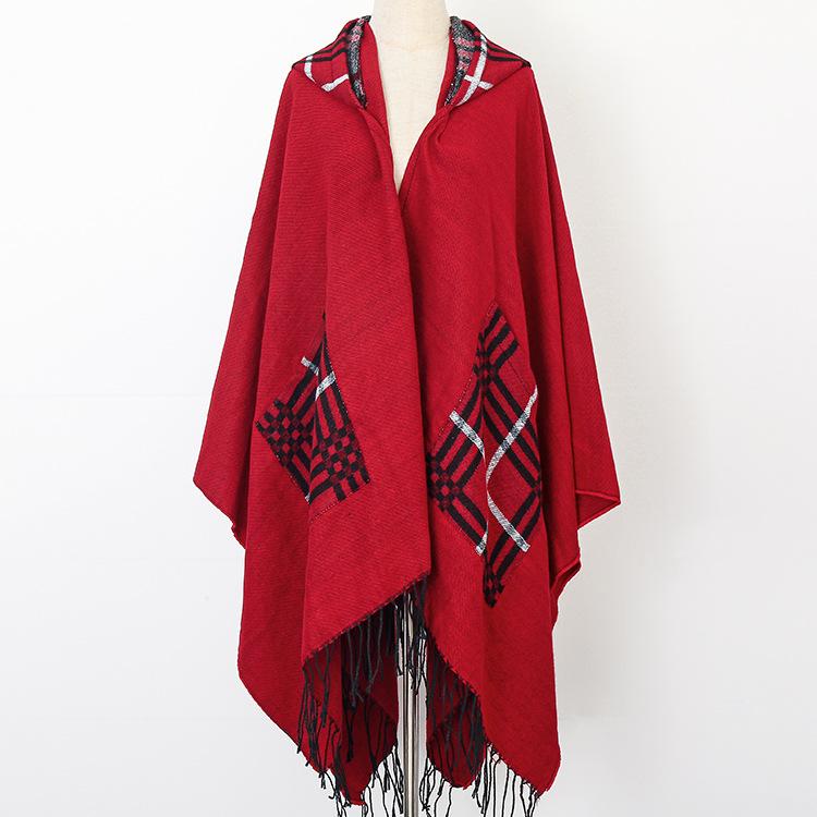 Ethnic Style Shawl Cape Women'S Warmth Tibet Grassland Qinghai Lijiang Xinjiang Travel Photo Scarf