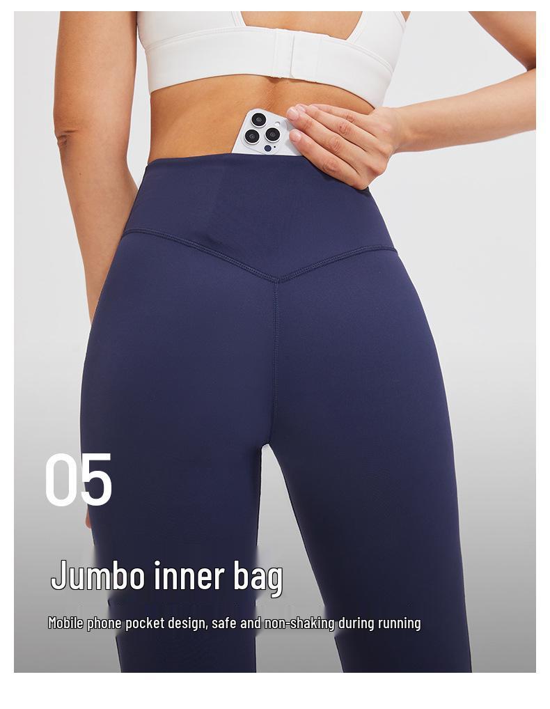 Women's High-Waist Seamless Yoga Pants with Pockets - Peach Lift, Non-Slip, High Elasticity