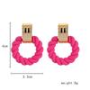 2023 New Stitching Twisted Twist Multi -Color Spray Paint Personality Fashion Trend Simple Resin Geometric Circle Earrings