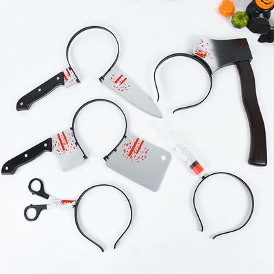 Halloween Decoration Fake Bloody Axe Saws Knife Headband Prank Prop Halloween Party Decor 2025 Masquerade Cosplay Accessories