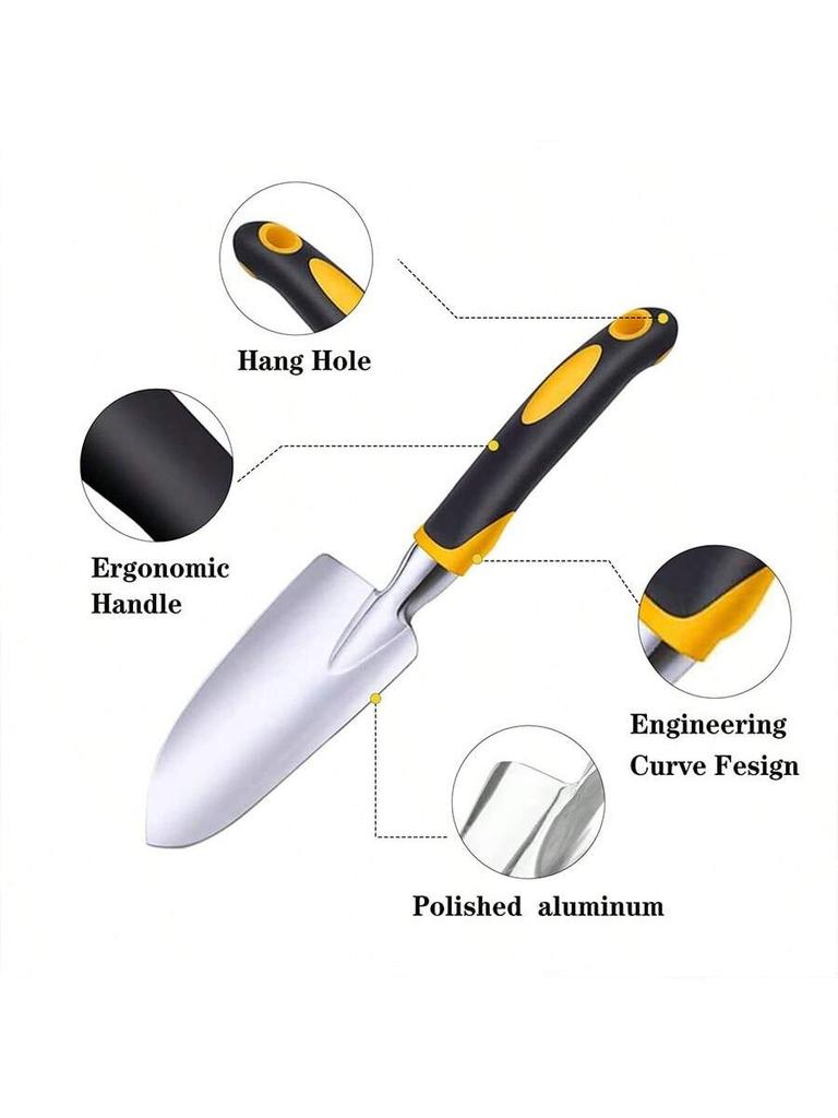 Stainless Steel Gardening Shovel With Rubber Anti Slip Handle for Planting Excavating Weeding and Gardening Tools