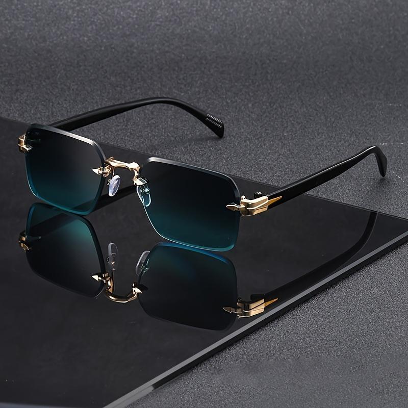 2pcs Set Fashionable Frameless Edge Sun Glasses Styling Street Photography Commuting Glasses Unisex Suitable for All Seasons
