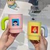 Dopamine Toothbrush & Mouthwash Cup Set - Cute Bathroom Holder for Kids and Couples