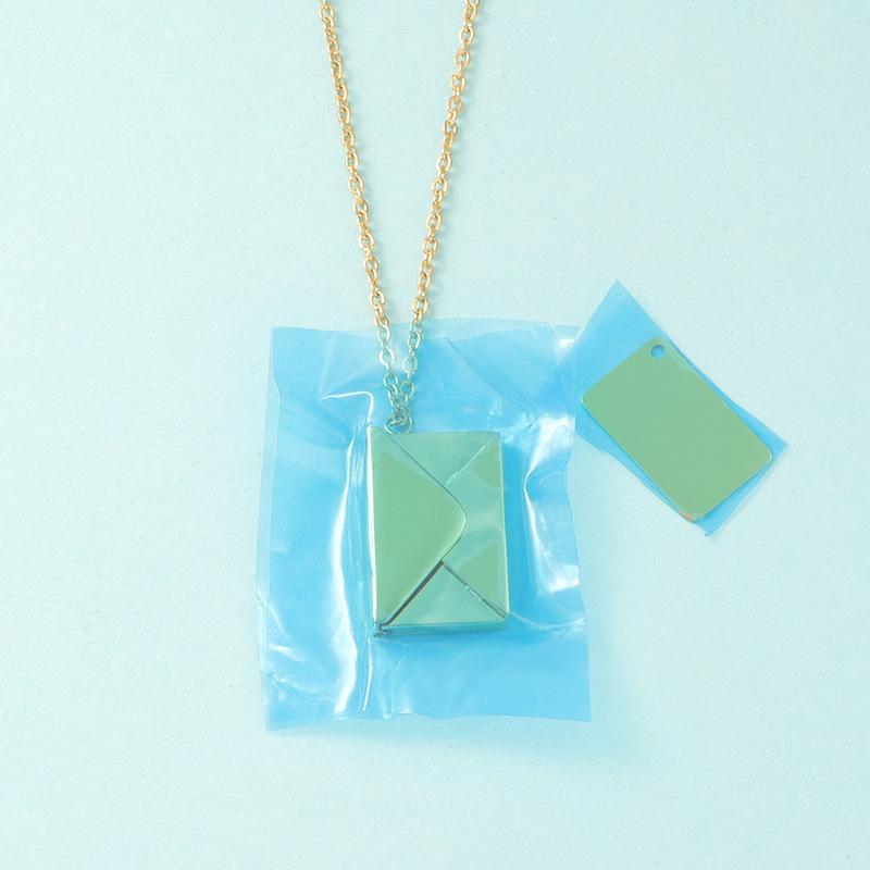 Trendy Minimalist Stainless Steel Envelope Pendant Necklace - Love Letter Valentine's Gift