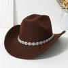 Men and Women Jazz Hat Party Festival Stage Performance Simple Top Hat High Quality Woolen Straw Hat Western Cowboy