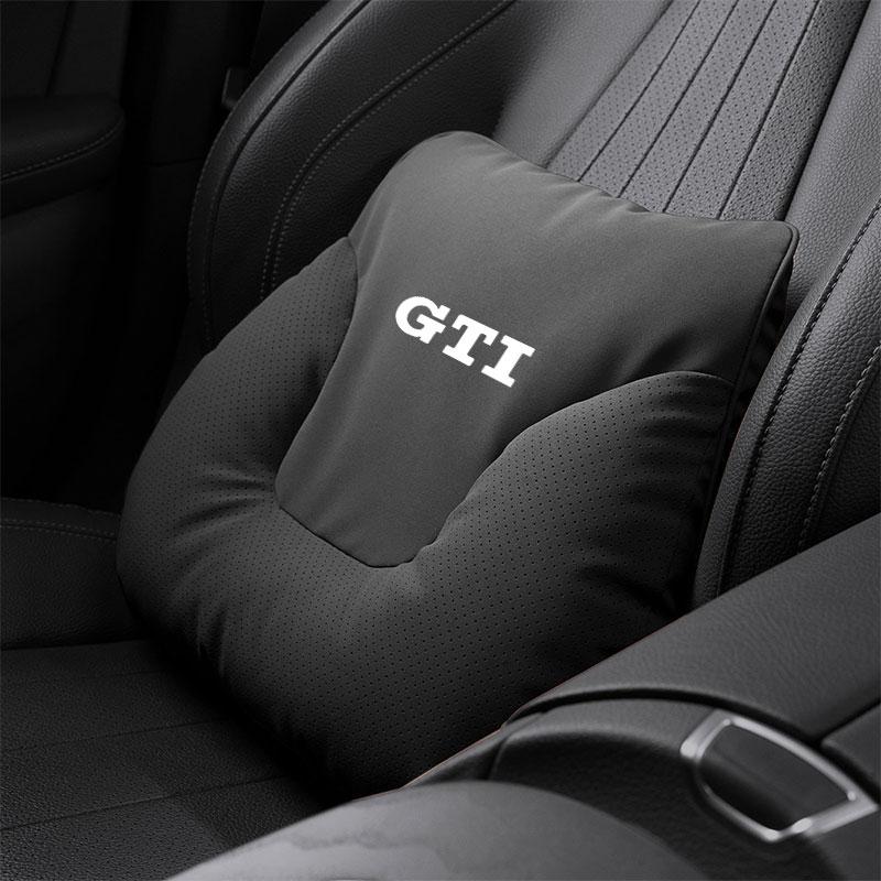 Car Seat Soft Headrest Suede Neck Pillow Waist Cushioning For VW GTI Polo Golf Passat MK678 Tiguan Arteon CC Taigo T-ROC Hub Cap
