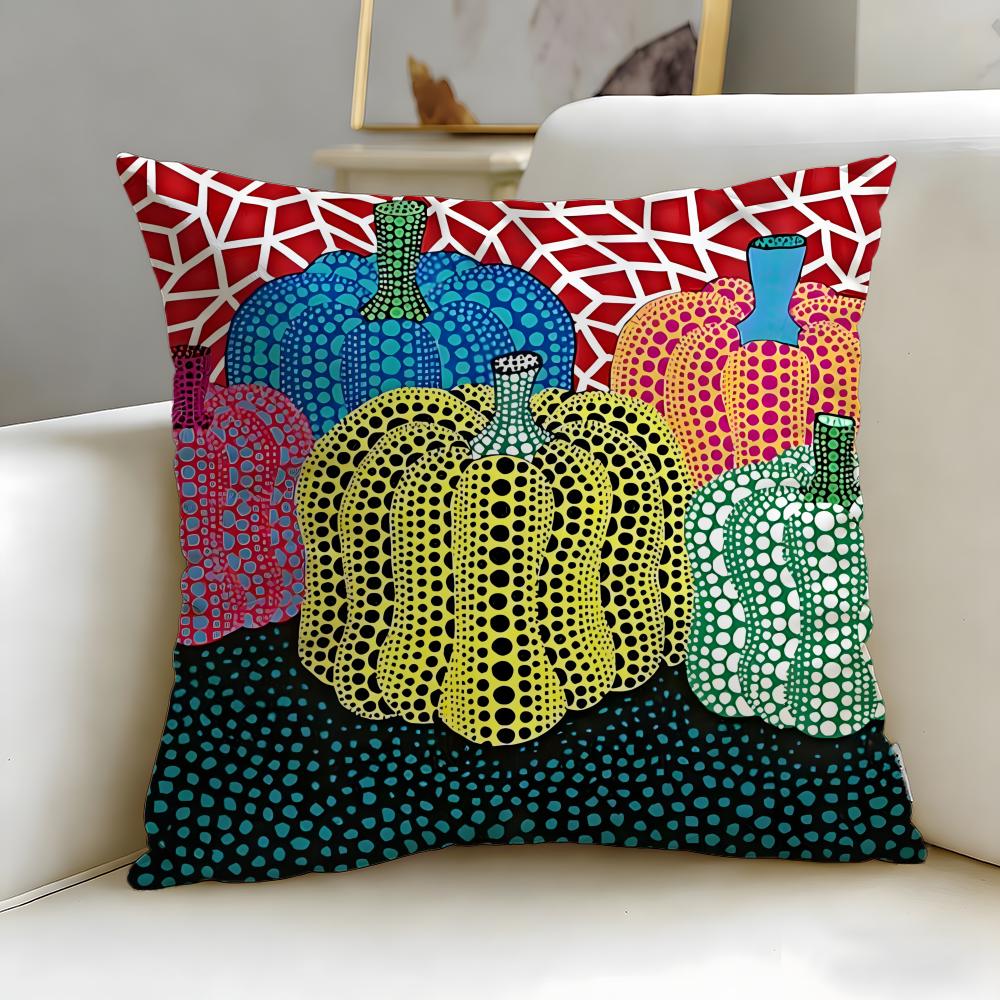 classic artist Yayoi Kusama Cushion Cover Soft  EasyWash Pillow Case  Versatile for Couch Bed Travel and Office