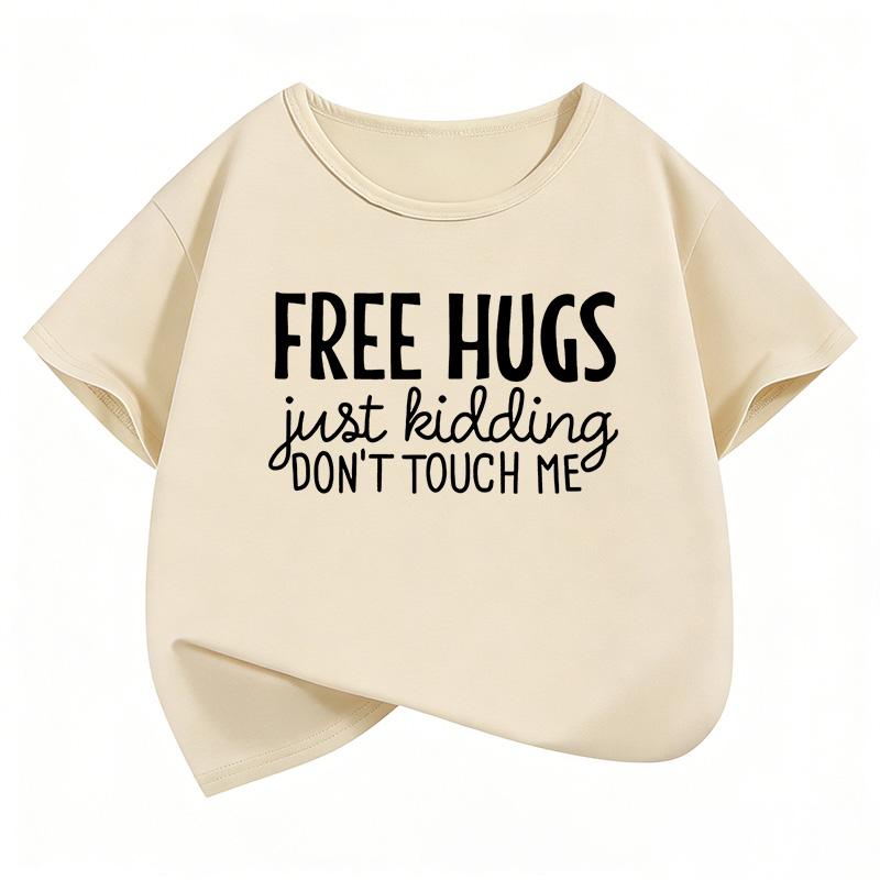 Free Hugs Funny T Shirts Short Sleeve Kids Childrens Tshirt Boys Girls Summer Spring Casual Top Tee Shirt 110