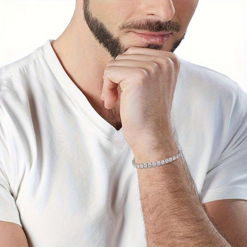 Tennis Chain Bracelet, Trendy Hip-hop Style, Men's Personalized Accessories, Fashionable and Versatile Accessories.