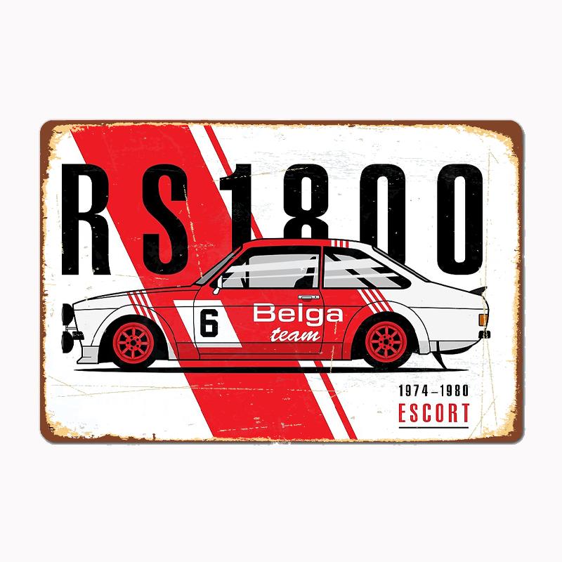 

ESCORT RS1800 RALLY LEGEND CAR Metal Sign Poster Garage Room Decor Automobile Club Custom Tin Vintage Home Decor 20x30cm（7.8x11.8inch）