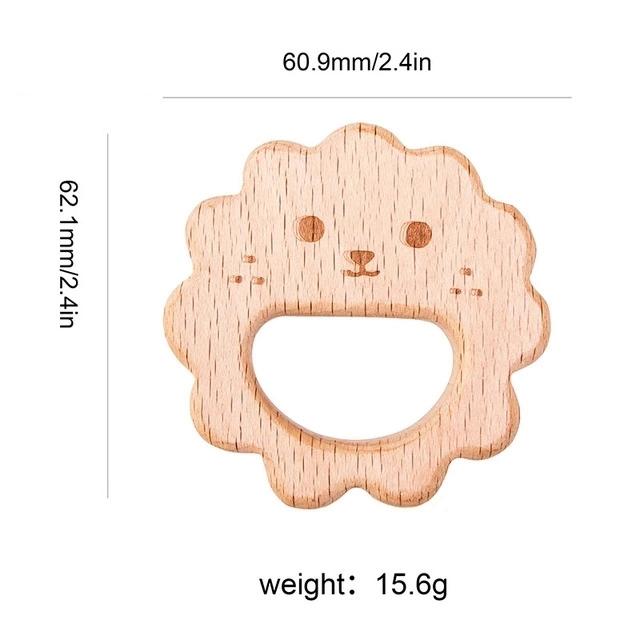 1pc Baby Teether Wooden Animal Pacifier Pendant BPA Free Beech Koala Rodent Baby Gym Accessories Teeth Pendant Children'S Goods