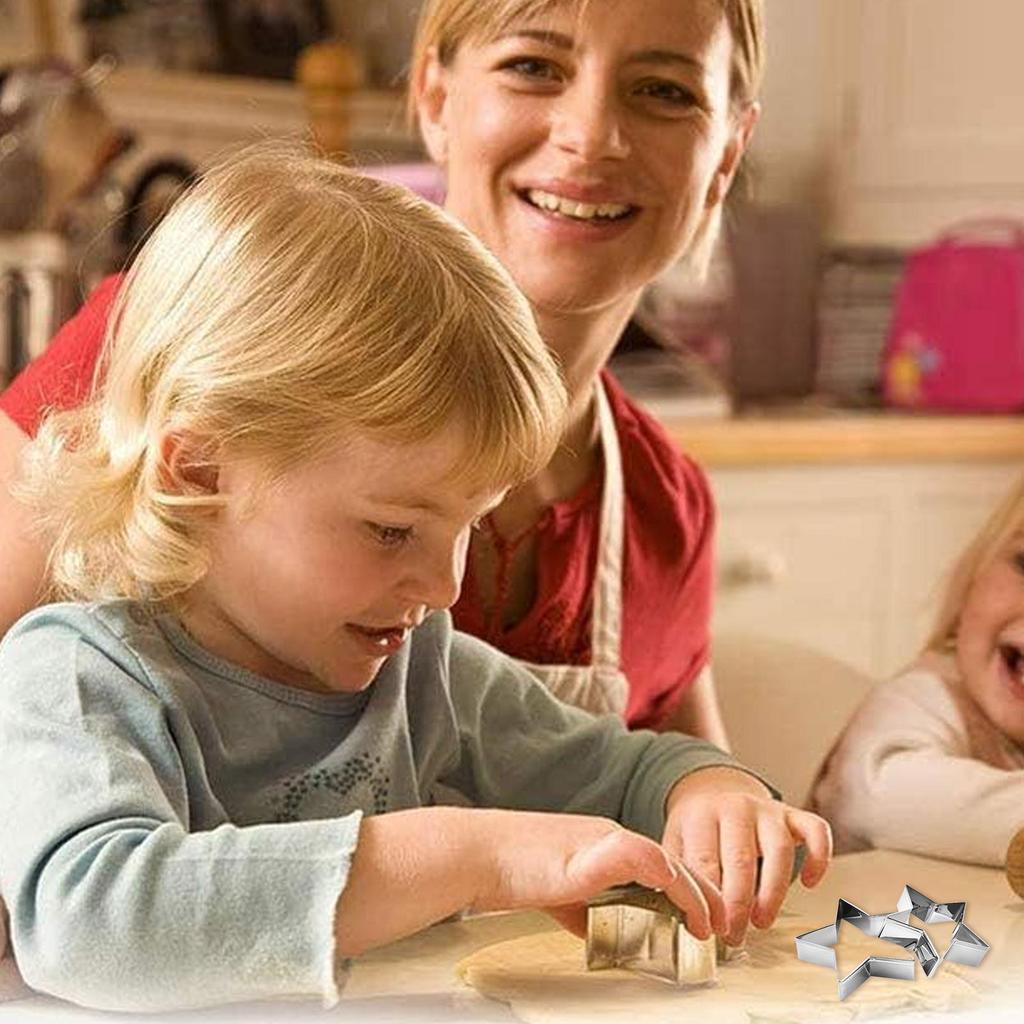 5pcs Stainless Steel Small Star Cookie Cutter Fondant Molds for Baby Shower Star Cookie Cutter Shapes For Baking Desserts Tool