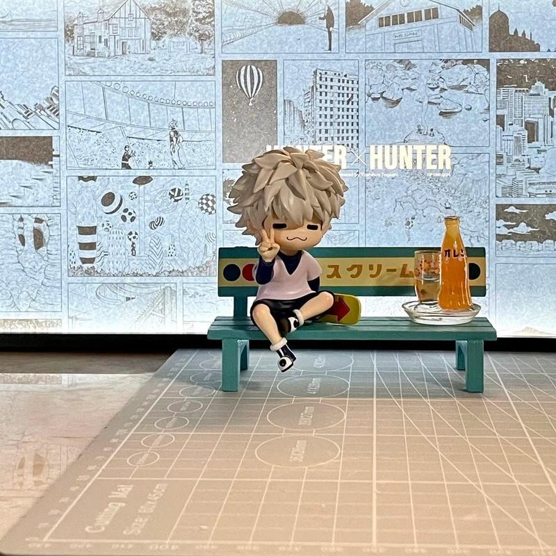 Cute Chibi Killua Zoldyck Hunter X Hunter Cat Style Figure Anime Mini Statue Desktop Ornament Collectible Model Lovely Birthday