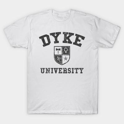 T-shirt Femme Dyke University Impression Harajuku Kawaii T-shirt d'Été Manches Courtes Haut Tee Femme