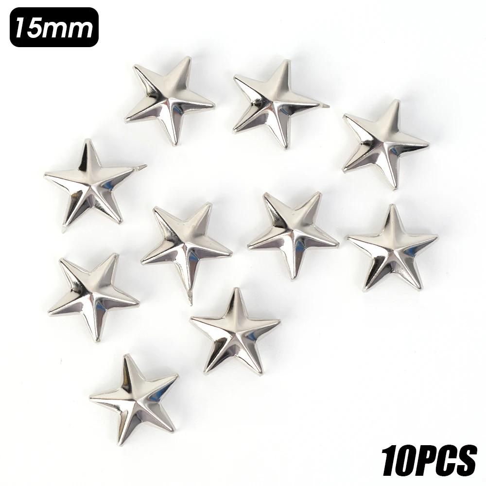Lots Metal Star Rivets Garment Rock Punk Clothing Accessories Star Rivets Spots Nailhead Leather Craft DIY Studs Spikes Nailhead