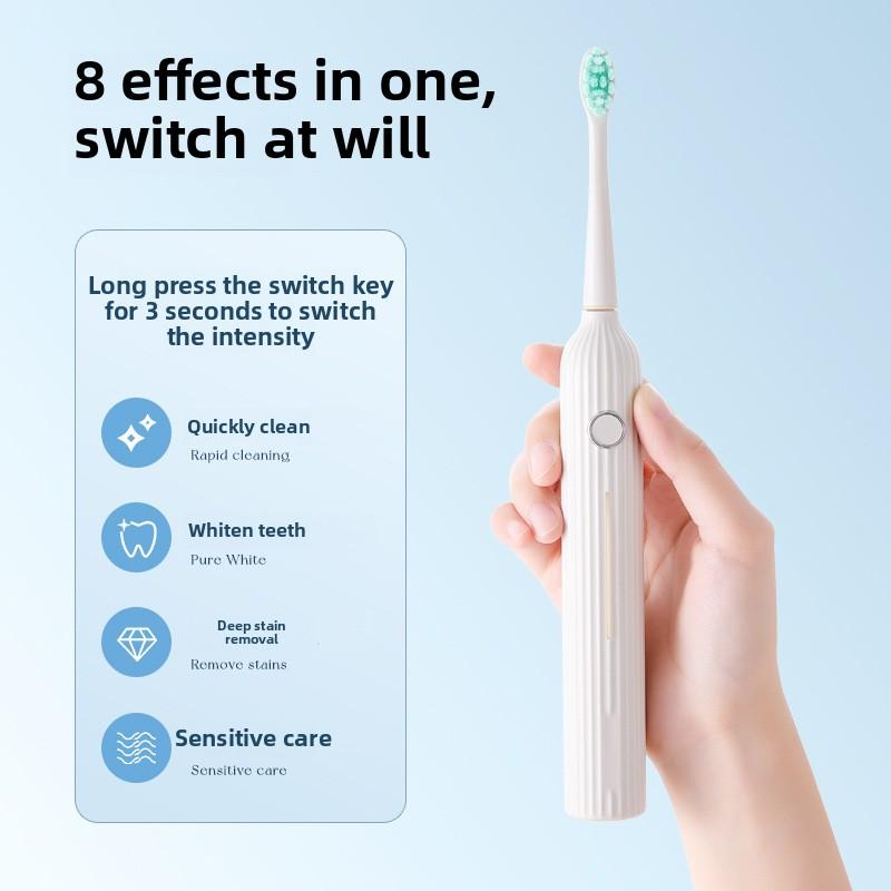 Applicable To Smiles. Plus Sweeping Electric Toothbrush, Adult Smart Waterproof Charging Soft Bristle Electric Toothbrush Couple Set