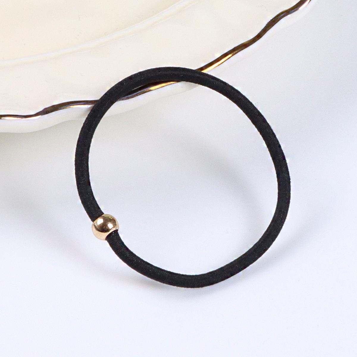 Versatile Double Strand Gold Bead Elastic Hair Ties - Braided, Thickened Style for DIY Jewelry Accessories