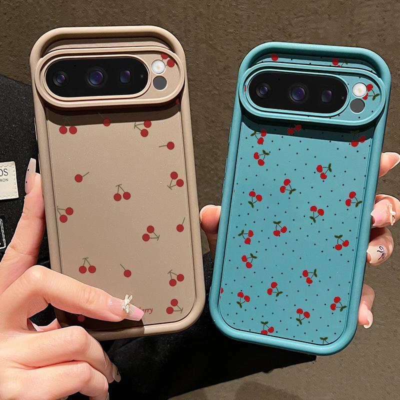 Niedliche Kirsch-Litschi-Muster Handyhülle für Google Pixel 7 8 Pro 8A 7A 9 Pro XL Silikon Weiche Schutzhülle für Pixel 7 8 9 Pro