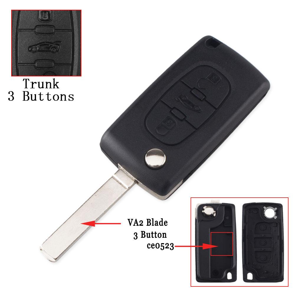 Flip Folding Cae Key Case Blank Shell for Peugeot 107 207 307 307S 308 407 607 2006 for Citroen C2 C3 C4 C5 C6 C8