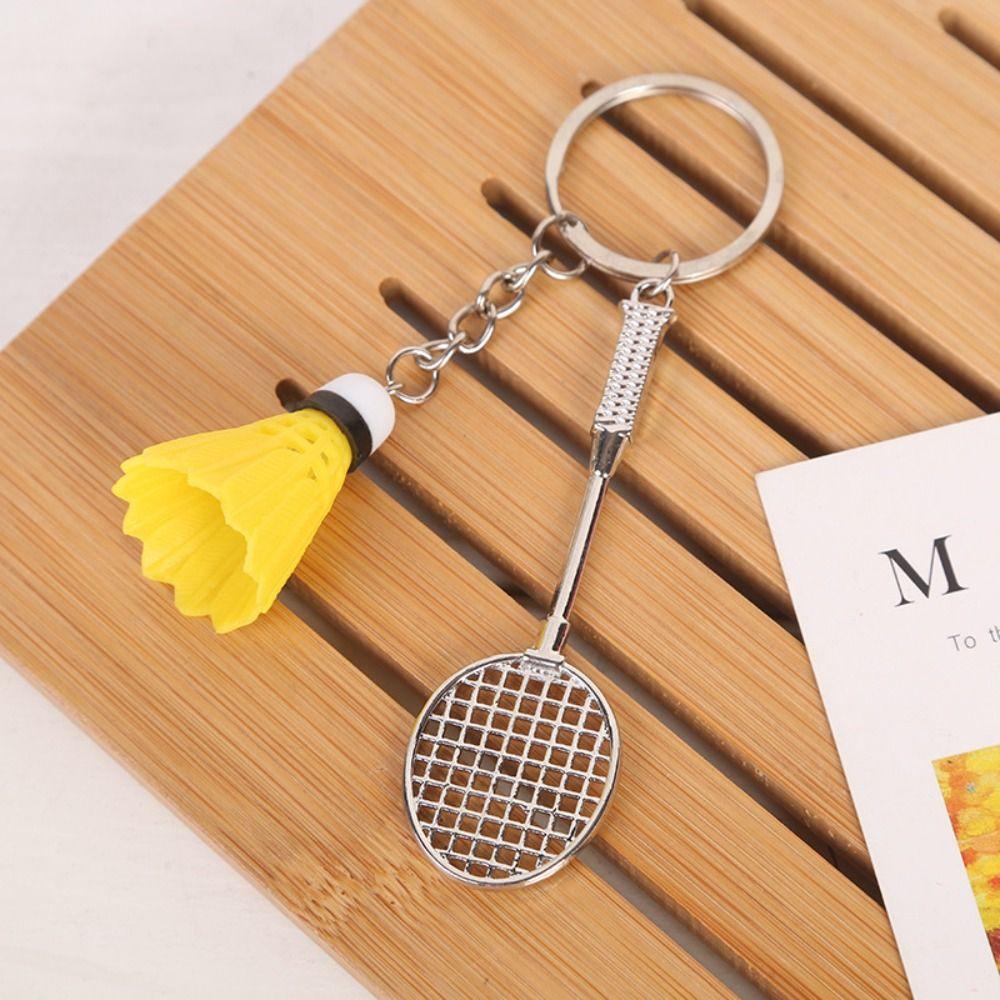 Plastic Badminton Keychain Zinc Zinc Alloy Bag Pendant Mini Badminton Metal Car Keychain  Key Decoration
