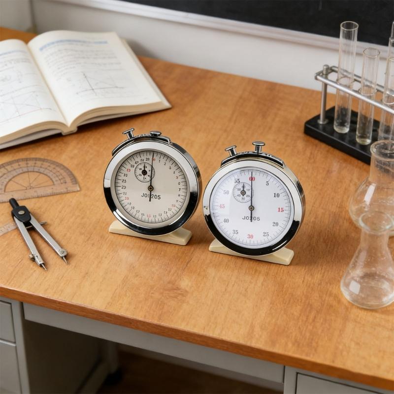 Timer Educativo Cronometro Meccanico in Metallo Cronometro Didattico per Esperimenti di Fisica Insegnamento Sport e Laboratorio