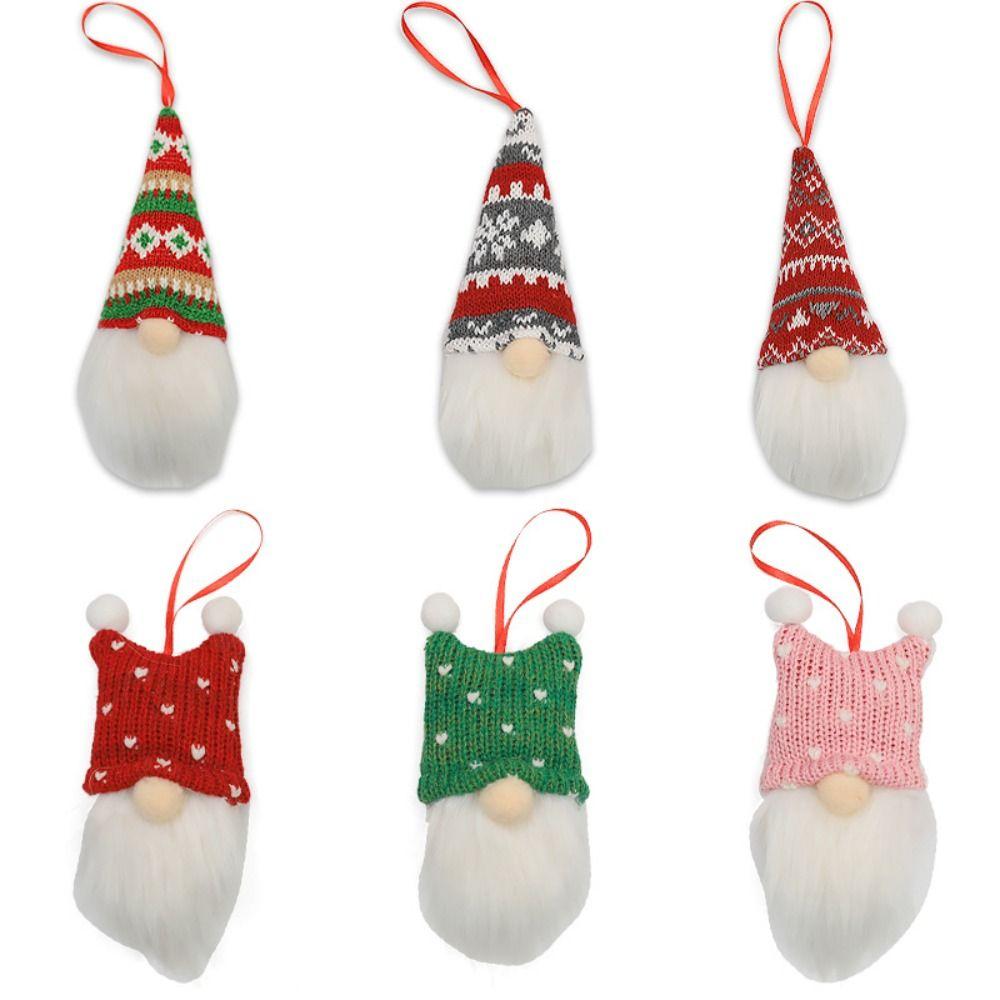 Nordic Style Knitted Doll Pendant Knitted Fabric Xmas Tree Hanging Christmas Party