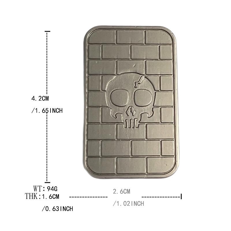

Mini Fidget Skull Magnetic Push Card Mechanical Slider Pushing Plate Haptic Coin Sensory Toy Edc Alloy Relieve Stress Relief