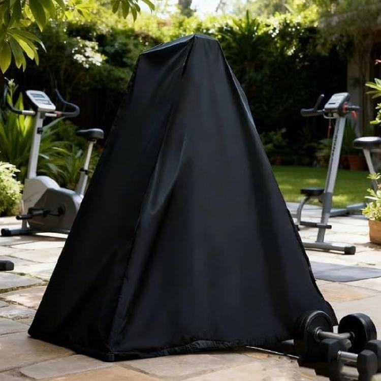 Black Dumbbells Stand Dust Cover for Training Spaces, Slip Over Oxford Fabric Cover That Helps Limit Direct Contacts with Settling Dust