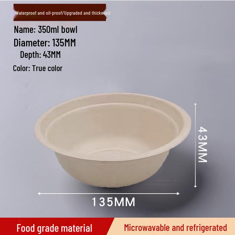 Yanggge Disposable Pulp Takeaway Bowls