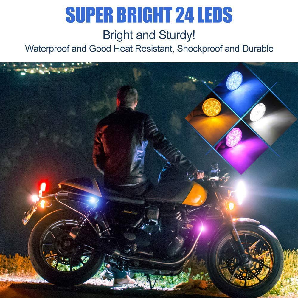 X-STYLE Reflector, Yellow, Motorcycle LED Reflector, 12 V, For Cars, 24 Row Side Marker