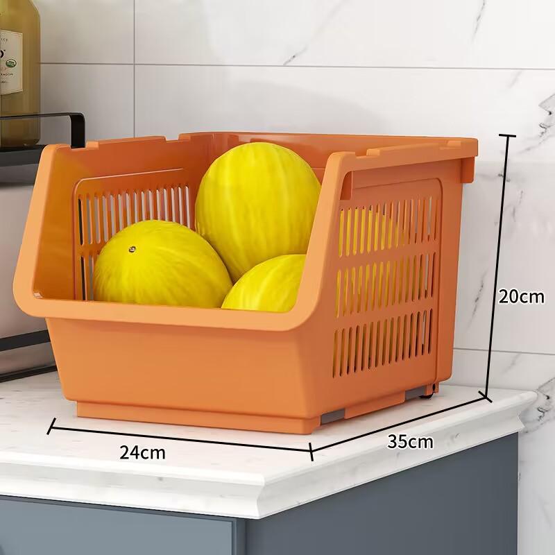 

2023 new Storage Basket Multifunctional High Capacity Stackable Hollow-out Fruit Vegetable Organizer for Kitchen