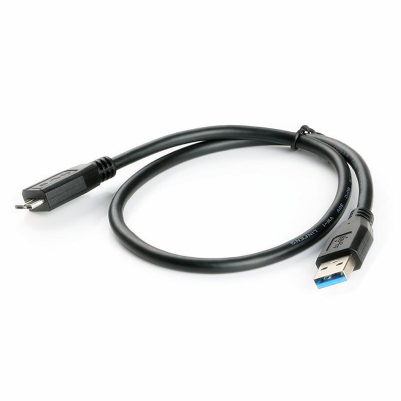 Black USB 3.0 To Micro-B Full Copper Mobile Hard Disk Data Cable