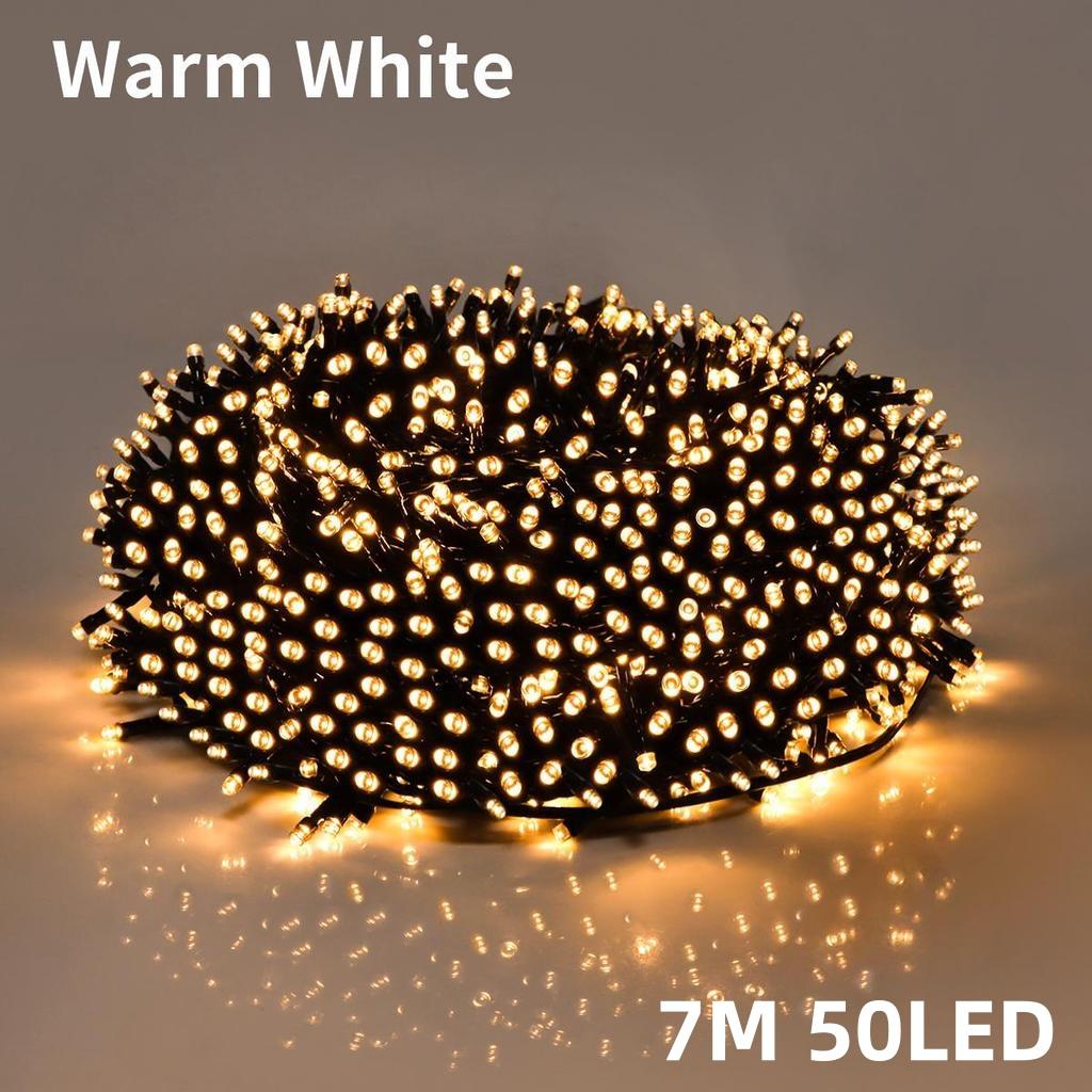 

Уличная солнечная гирлянда Водонепроницаемая гирлянда Большая солнечная панель Лампа быстрой зарядки для декора сада 7M 50LED теплый белый