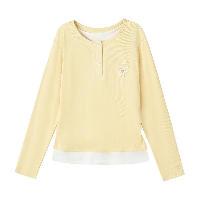 Dese Girls' Fall 2025 Faux Two-Piece Long Sleeve T-Shirt