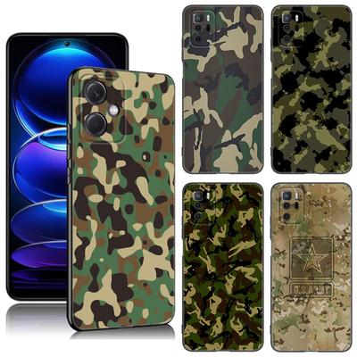 Camouflage Camo Armee Schwarz Silikon Handyhülle Für Xiaomi Redmi Note 10 11 11S 12 13 4G 8 9 11T Pro 5G Plus 8T 9S 10S 12S