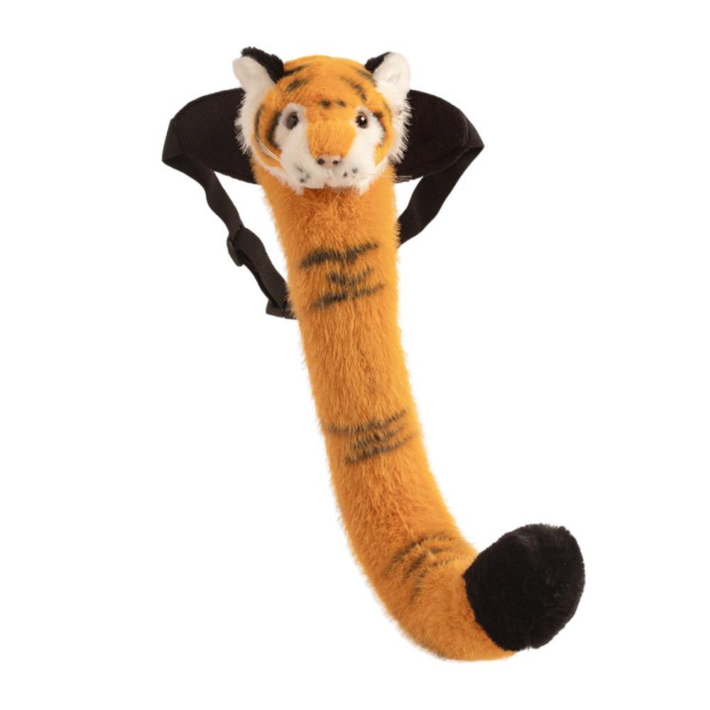 Lovely Plush Tiger Head Tail Tail Design Animal Tail Prop  Stage Supplies
