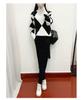 European Style Women's Casual Plaid Knit Sweater Two-Piece Set