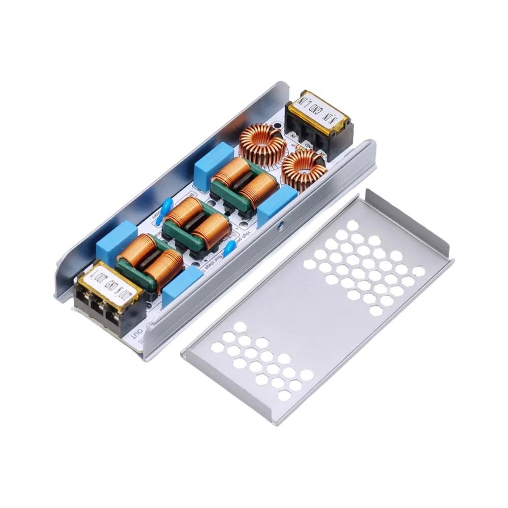 For EMI Power Filter Board for HiFi Audio Equipment Featuring 4-Stage Bidirectional Filtering and 20mm Low-Height PCB Design