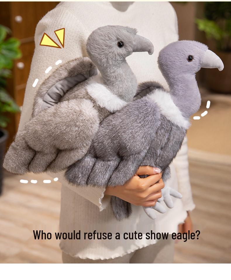 Realistische Geier Vogel Plüschtier Puppe Ornament - Lustiges Geschenk für Kinder