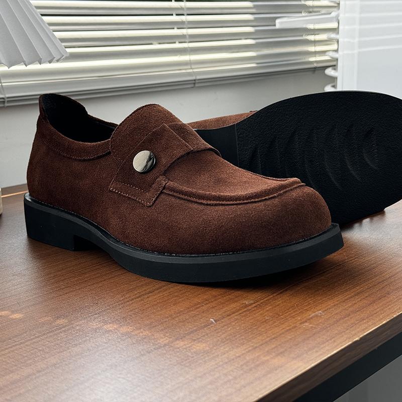 Fashion Classic Retro Style Cow Suede Casual Shoes Luxury Brand Business Versatile Leather Shoes High-quality Men's Comfortable Loafers
