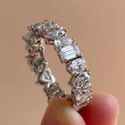 Schicke Glitzernde Geometrische Zirkonia-Ringe für Damen Statement-Schmuck Damenmode Ehering Fingeraccessoires